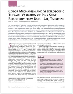 Color mechanism and spectroscopic thermal variation of pink spinel reportedly from Kuh-i-Lal, Tajikistan